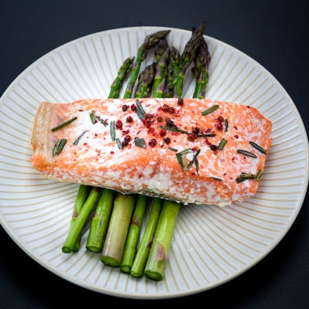 Pink Peppercorn Roasted Salmon
