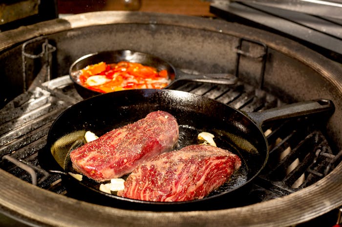 Pan-Seared American Wagyu with Red Fresno Sriracha