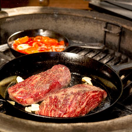 Pan-Seared American Wagyu with Red Fresno Sriracha