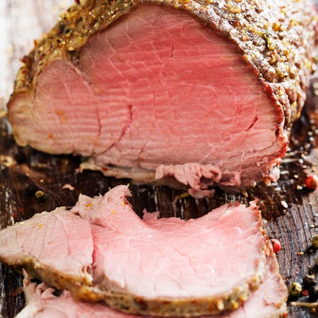 Peppercorn-Crusted Roast Beef