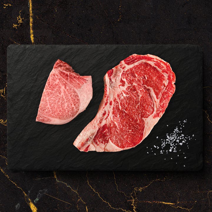 Image of A5 Petite Striploin & Rib Steak Flight