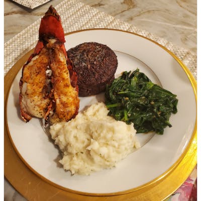 Classic Surf & Turf with Sautéed Spinach