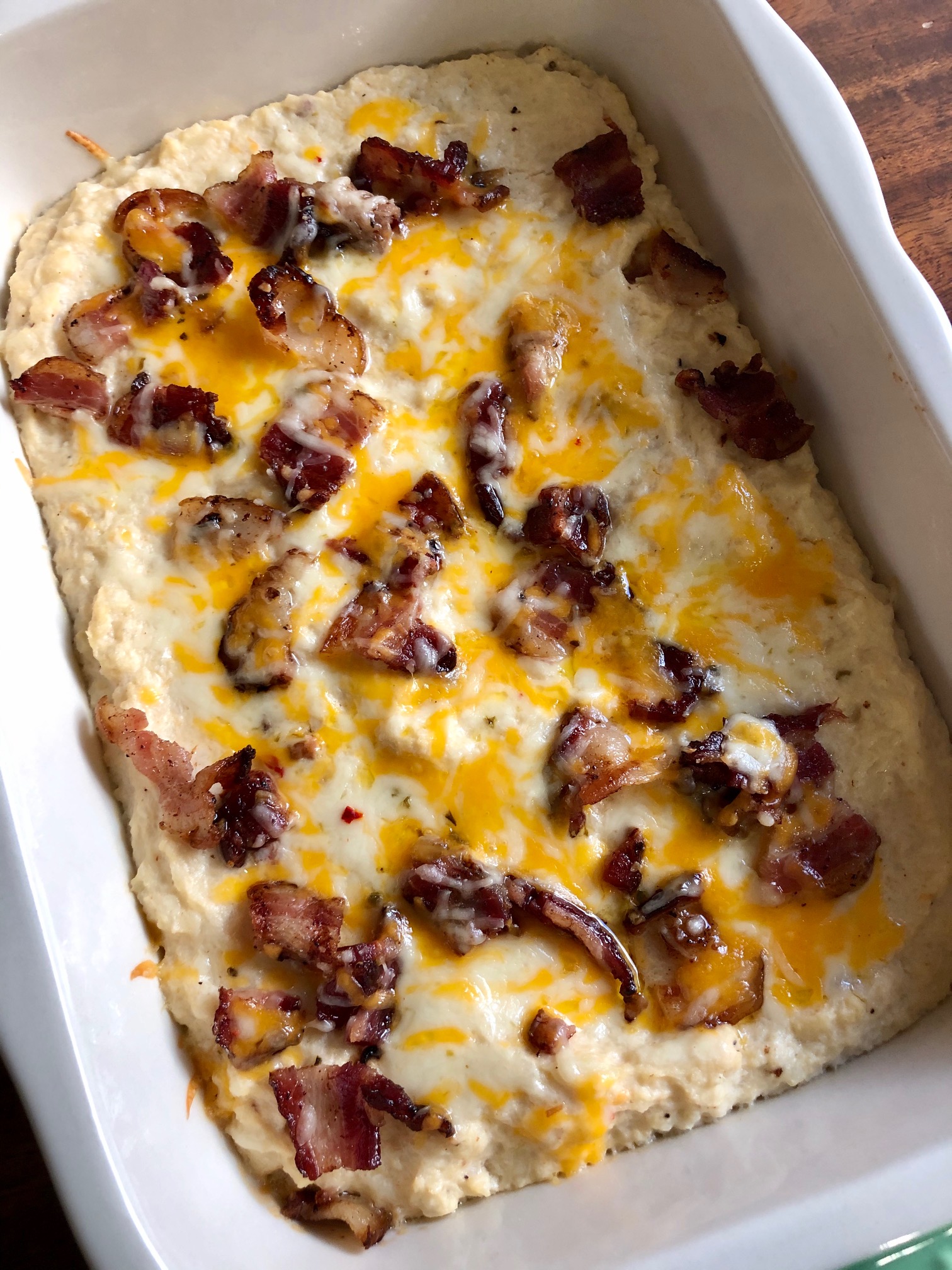 Cheesy Bacon Cauliflower Mash