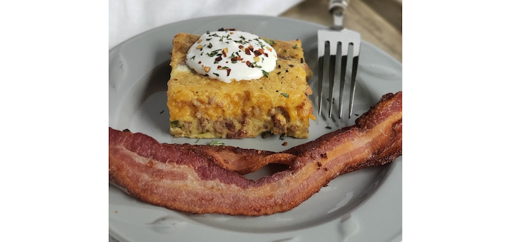 Sausage, Bacon, Egg & Cheese Smoked Breakfast Casserole